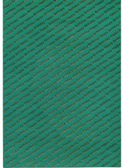 Embossed Pearl Card A4 - Birthday - Gold on Green
